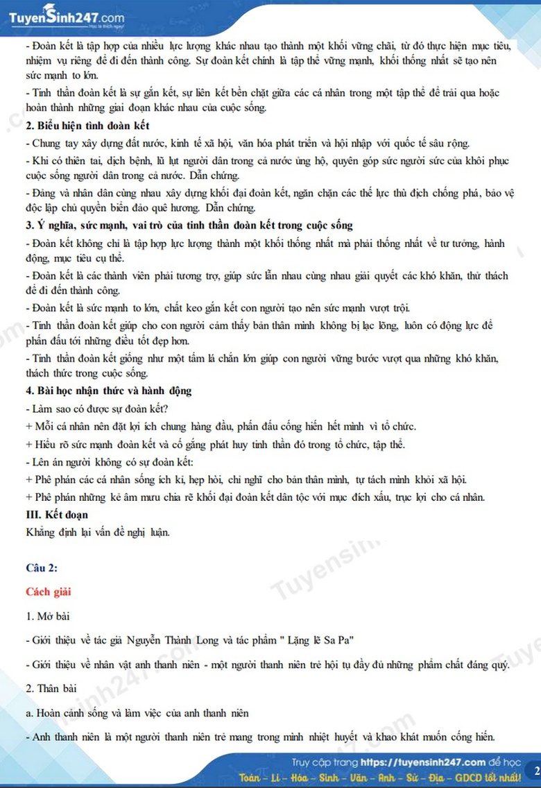 Đ&aacute;p &aacute;n đề thi ngữ văn lớp 10 tỉnh L&agrave;o Cai c&acirc;u 1