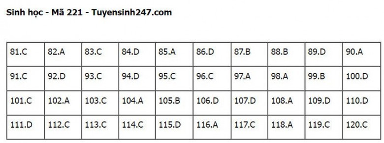 Đ&aacute;p &aacute;n đề thi m&ocirc;n Sinh học tốt nghiệp THPT 2022 tất cả m&atilde; đề- Ảnh 22.