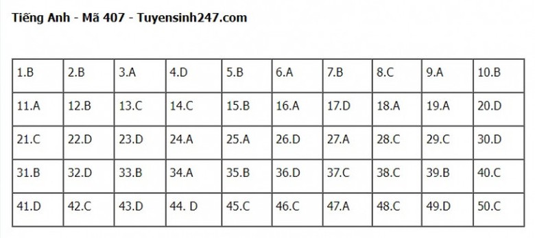 Đ&aacute;p &aacute;n đề thi m&ocirc;n Tiếng Anh THPT Quốc gia 2023 Full m&atilde; đề- Ảnh 7.