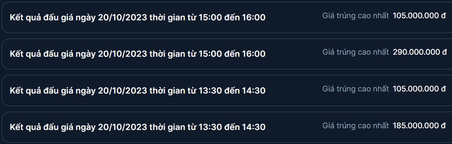 Mức tr&uacute;ng đấu gi&aacute; biển số đẹp tiếp tục giảm chiều 20/10 - Ảnh 1.