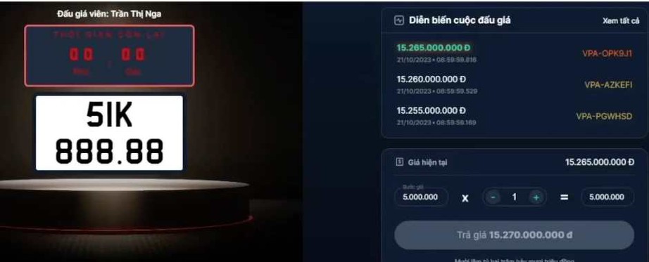 Đấu gi&aacute; lại biển số 51K-888.88: Chốt mức 15,265 tỷ đồng - Ảnh 1.