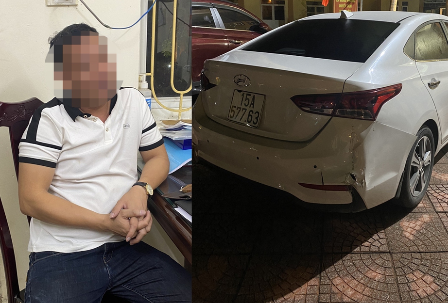 Vi phạm nồng độ cồn "khủng", bỏ chạy t&ocirc;ng v&agrave;o xe v&agrave;o CSGT - Ảnh 1.