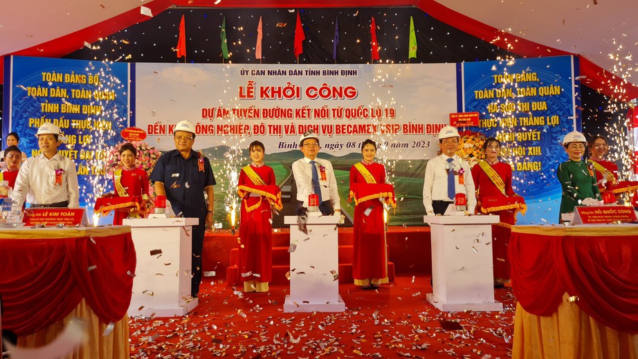 B&igrave;nh Định khởi c&ocirc;ng tuyến đường gần 1.200 tỷ kết nối Becamex Vsip B&igrave;nh Định  - Ảnh 1.