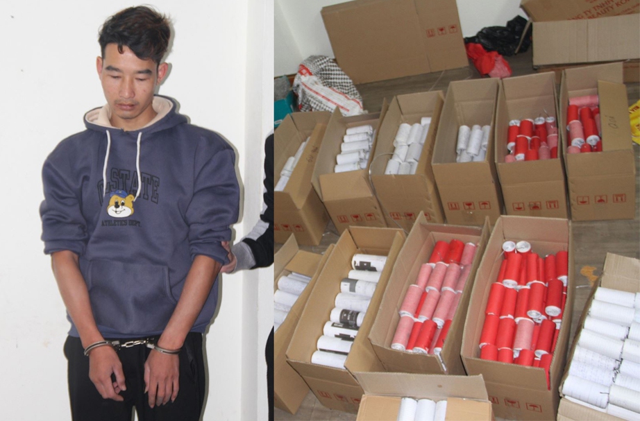 Bắt đối tượng sản xuất ph&aacute;o, thu giữ hơn 3 tạ ph&aacute;o cối tự chế- Ảnh 1.