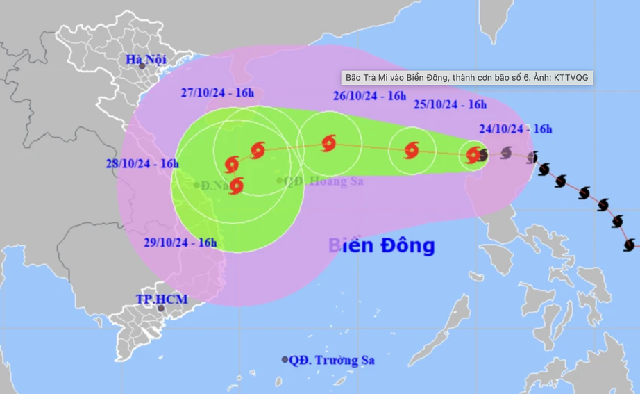 B&atilde;o Trami đ&atilde; v&agrave;o Biển Đ&ocirc;ng, trở th&agrave;nh cơn b&atilde;o số 6 từ đầu năm đến nay- Ảnh 1.
