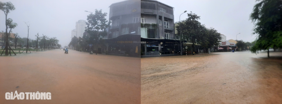 Nhiều tuyến đường TP Huế ngập sâu, người dân bì bõm lội nước- Ảnh 3. Nhiều tuyến đường TP Huế ngập sâu, người dân bì bõm lội nước- Ảnh 3.