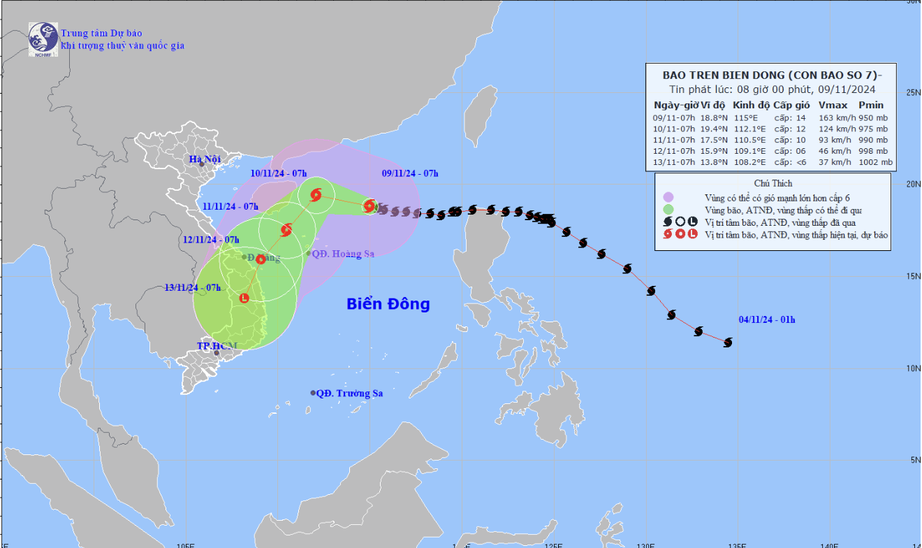 Bão số 7 Yinxing dự báo suy yếu thành áp thấp nhiệt đới- Ảnh 1. Bão số 7 Yinxing dự báo suy yếu thành áp thấp nhiệt đới- Ảnh 1.