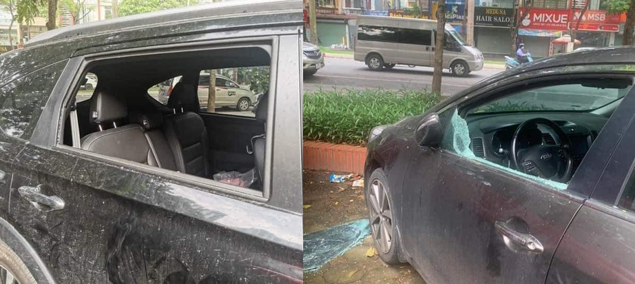 Điều tra vụ 9 &ocirc; t&ocirc; bị đập vỡ k&iacute;nh tại chung cư ở H&agrave; Nội- Ảnh 1.