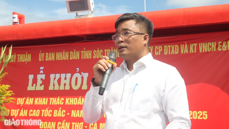 Khởi c&ocirc;ng khai th&aacute;c c&aacute;t biển đắp nền đường cao tốc Hậu Giang - C&agrave; Mau- Ảnh 3.