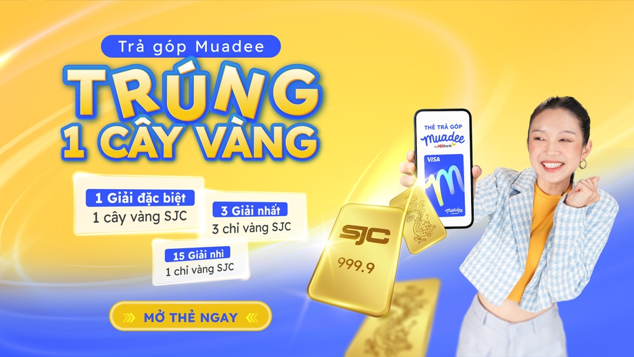 Trúng vàng cực nhàn với thẻ trả góp Muadee by HDBank- Ảnh 1. Trúng vàng cực nhàn với thẻ trả góp Muadee by HDBank- Ảnh 1.