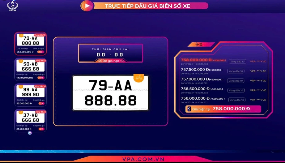 Một biển số xe m&aacute;y "ngũ qu&yacute;" tr&uacute;ng đấu gi&aacute; gần 800 triệu đồng- Ảnh 1.