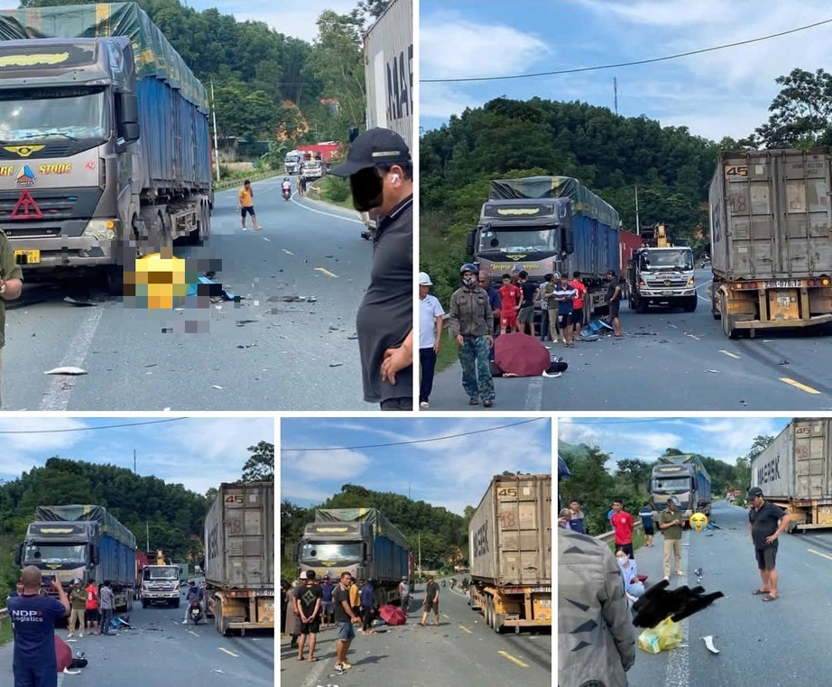 Hiện trường vụ tai nạn tr&ecirc;n quốc lộ 1A.