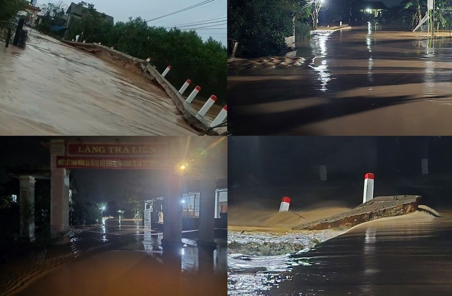 Nước lũ d&acirc;ng cao, người d&acirc;n b&igrave; b&otilde;m lội lụt trong đ&ecirc;m ở Quảng Trị- Ảnh 14.