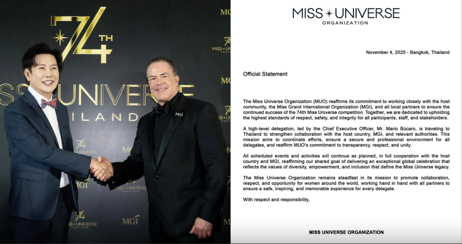 Tổ chức Miss Universe h&agrave;nh động khẩn sau ồn &agrave;o &ocirc;ng Nawat qu&aacute;t mắng th&iacute; sinh- Ảnh 1.