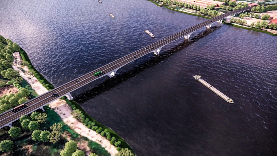 Nhà thầu tập trung nguồn lực đua tiến độ làm cầu Vân Phúc vượt sông Hồng từ những ngày đầu- Ảnh 13. Nhà thầu tập trung nguồn lực đua tiến độ làm cầu Vân Phúc vượt sông Hồng từ những ngày đầu- Ảnh 13.