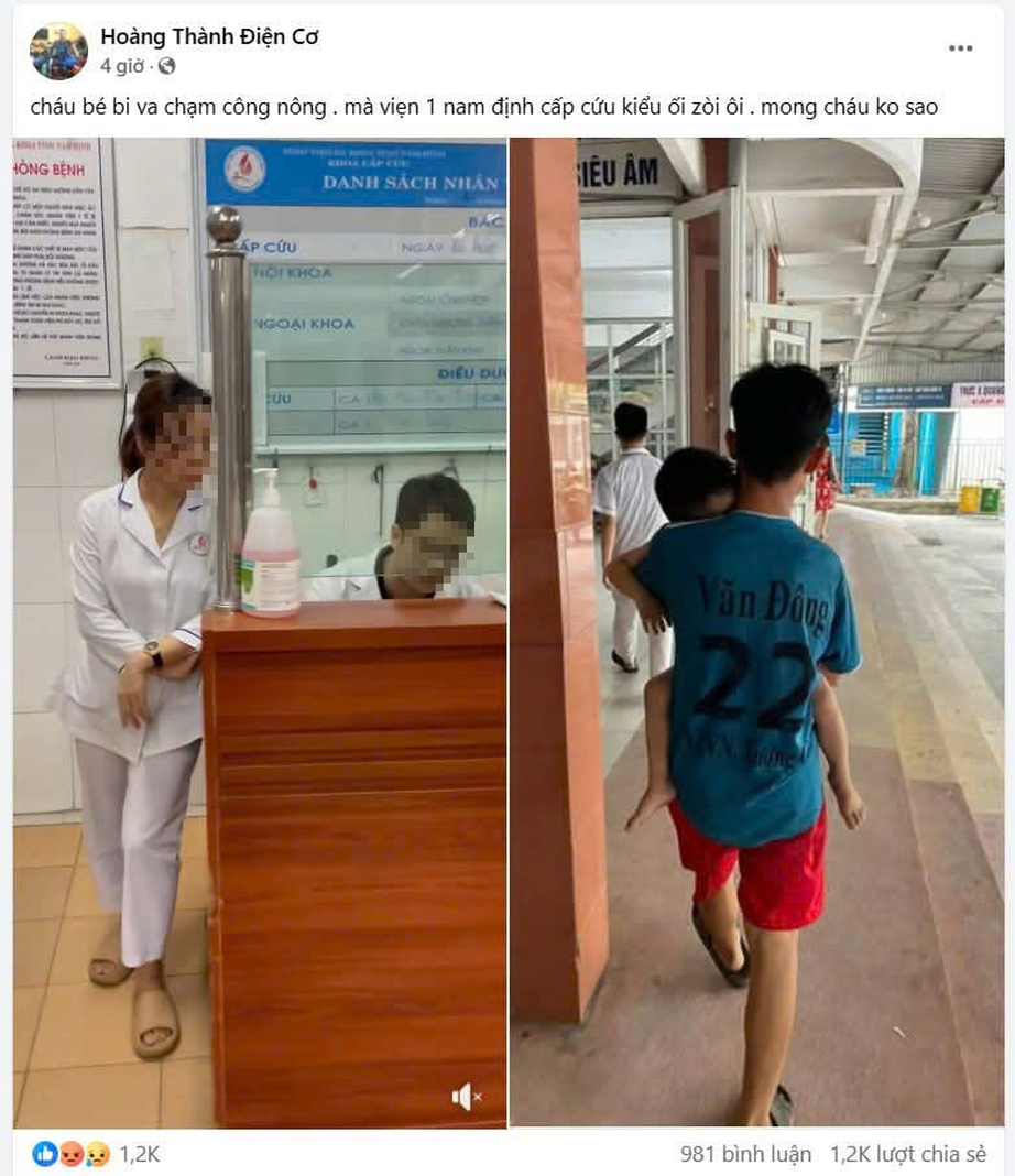 Nam Định: Xác minh thông tin bé trai bị yêu cầu đóng viện phí mới được cấp cứu- Ảnh 1. Nam Định: Xác minh thông tin bé trai bị yêu cầu đóng viện phí mới được cấp cứu- Ảnh 1.
