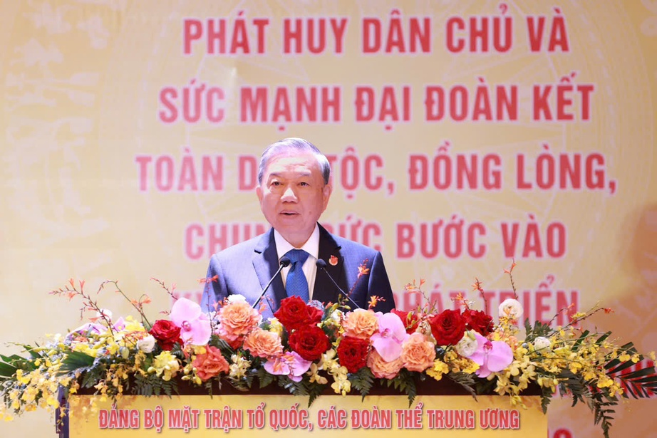 Tổng B&iacute; thư T&ocirc; L&acirc;m: Mặt trận l&agrave; nh&acirc;n d&acirc;n, sức mạnh l&agrave; l&ograve;ng d&acirc;n- Ảnh 1.