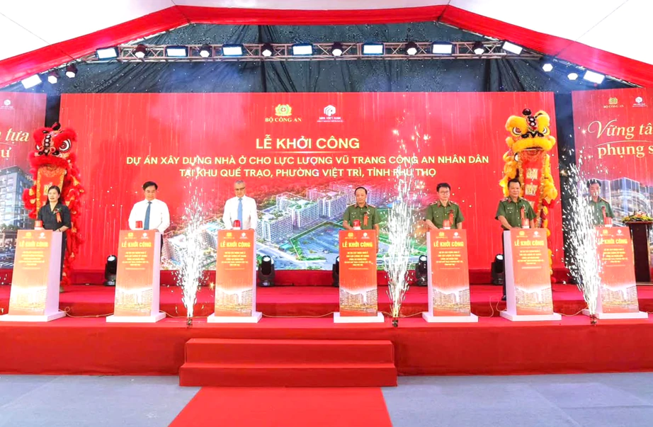 Phú Thọ khởi công dự án nhà ở công an gần 1.700 tỷ đồng - Ảnh 1.