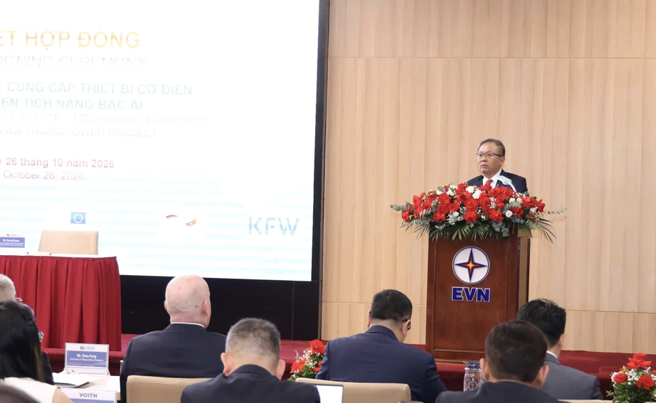 EVN k&yacute; hợp đồng g&oacute;i thầu cơ điện hơn 4.462 tỷ đồng cho thủy điện t&iacute;ch năng B&aacute;c &Aacute;i- Ảnh 3.