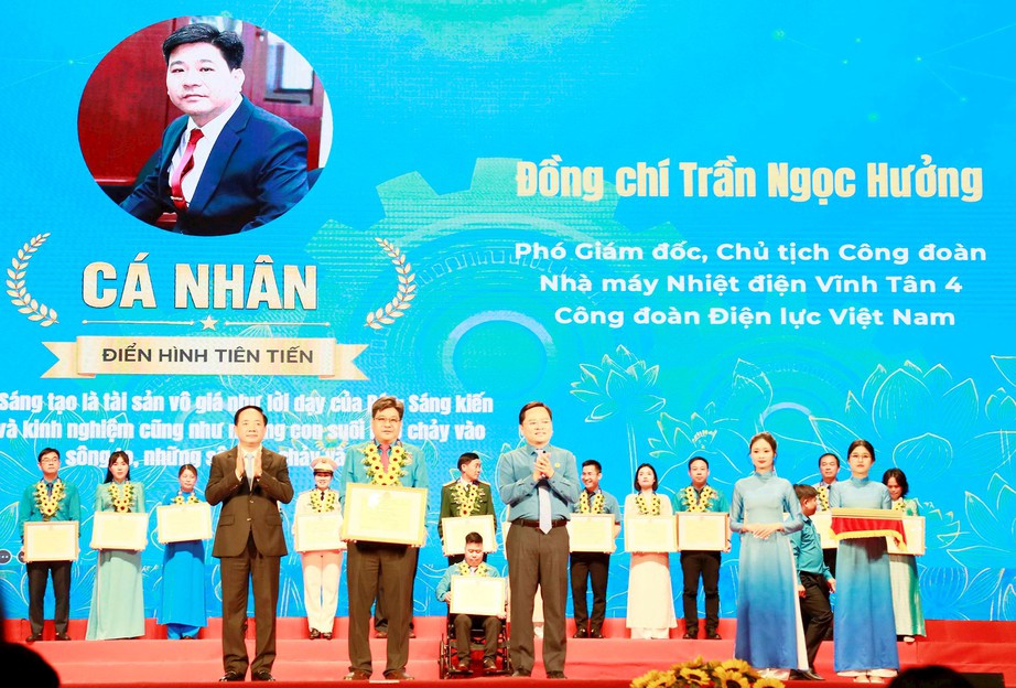 Chủ tịch C&ocirc;ng đo&agrave;n NMNĐ Vĩnh T&acirc;n 4 được vinh danh c&aacute; nh&acirc;n điển h&igrave;nh ti&ecirc;n tiến- Ảnh 1.