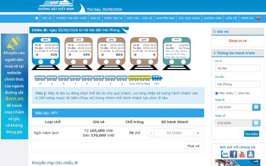 Nh&oacute;m kh&aacute;ch khi mua v&eacute; t&agrave;u online sẽ được tự động xếp chỗ gần nhau- Ảnh 1.