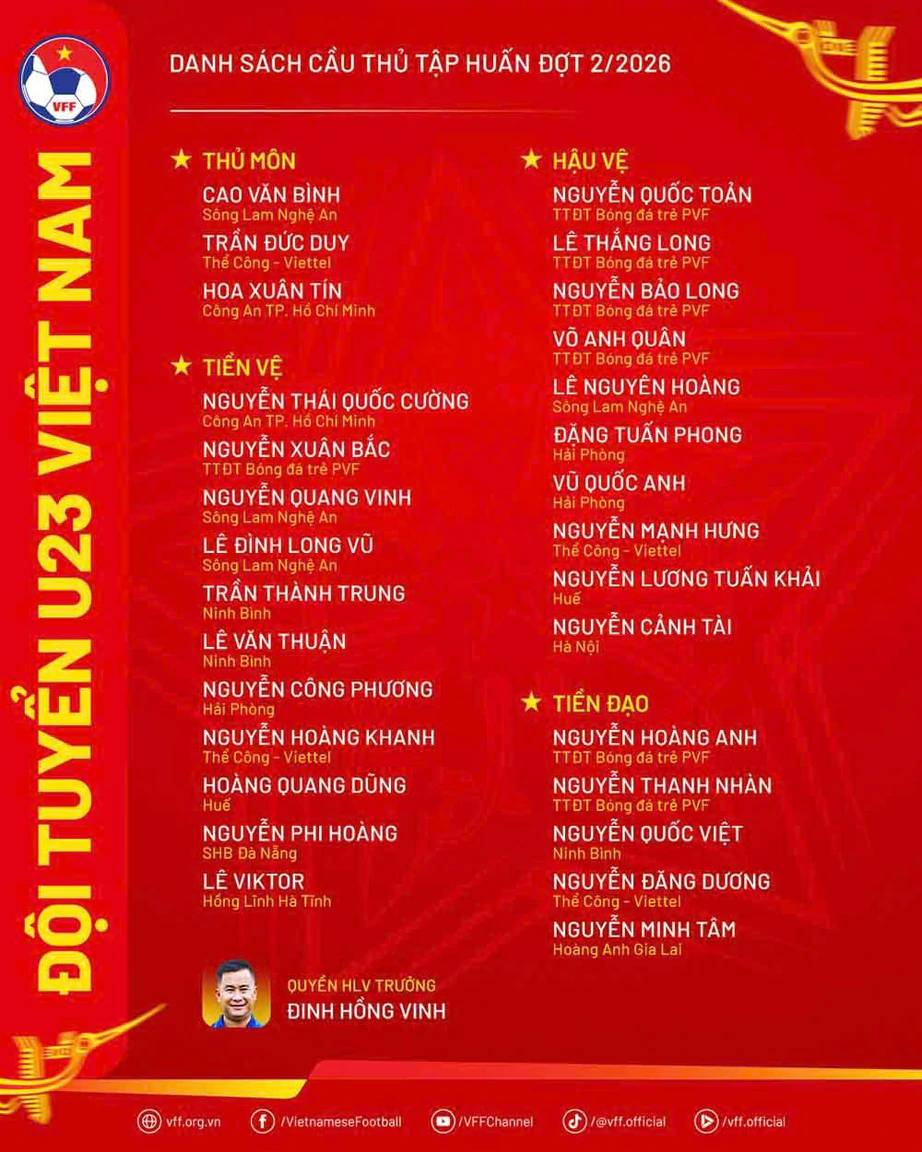 U23 Việt Nam hội qu&acirc;n chuẩn bị cho ASIAD 2026 - Ảnh 2.