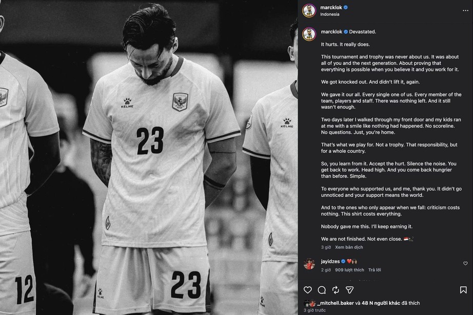 Sao Indonesia viết t&acirc;m thư xin lỗi người h&acirc;m mộ sau khi bị loại ở AFF Cup 2026 - Ảnh 1.