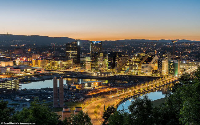 Những t&ograve;a nh&agrave; cao tầng tại thủ đ&ocirc; Oslo, Na Uy.