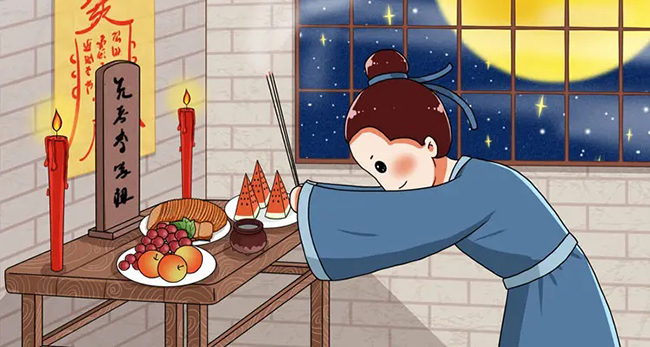 D&acirc;ng lễ vật l&ecirc;n Tổ ti&ecirc;n: Tưởng nhớ những người đ&atilde; khuất l&agrave; một phong tục truyền thống trong năm mới của Trung Quốc. Nhiều người Trung Quốc đến thăm mộ tổ ti&ecirc;n v&agrave;o ng&agrave;y trước Tết Nguy&ecirc;n đ&aacute;n v&agrave; c&uacute;ng tế tổ ti&ecirc;n trước bữa ăn tối sum họp.
