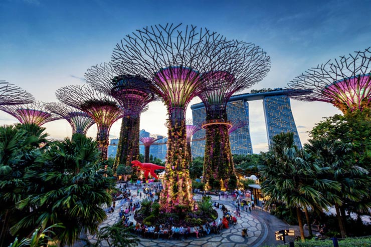 3. Gardens by the Bay, Singapore l&agrave; thi&ecirc;n đường d&agrave;nh cho những người y&ecirc;u thi&ecirc;n nhi&ecirc;n v&agrave; kiến tr&uacute;c. Khung cảnh tại đ&acirc;y khiến cho tất cả mọi người đều phải cho&aacute;ng ngợp, xứng danh l&agrave; một trong những c&ocirc;ng tr&igrave;nh đẳng cấp nhất thế giới.
