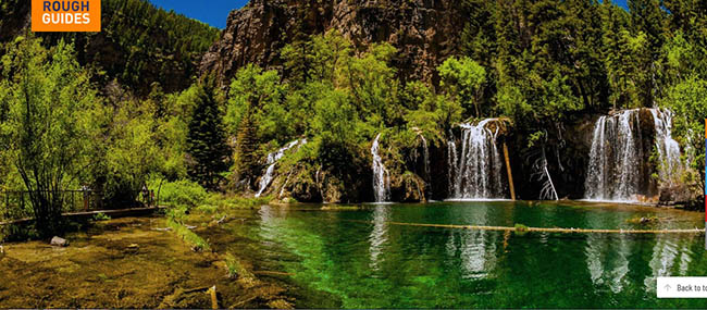 Hồ Hanging, Colorado: Du kh&aacute;ch phải đi bộ tr&ecirc;n con dường m&ograve;n d&agrave;i khoảng 1,6km với độ dốc g&acirc;y th&aacute;ch thức mới đến được hồ n&agrave;y. Nhưng hồ nước m&agrave;u ngọc c&ugrave;ng c&aacute;c th&aacute;c nước lung linh sẽ khiến du kh&aacute;ch thỏa m&atilde;n.&nbsp;
