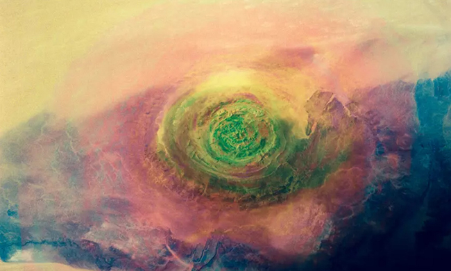 Richat Structure ở Mauritania: Cấu tr&uacute;c Richat, c&ograve;n được gọi l&agrave; con mắt Sahara, ở Mauritania, Ch&acirc;u Phi, thực sự l&agrave; một cảnh tượng đ&aacute;ng để chi&ecirc;m ngưỡng từ tr&ecirc;n cao.
