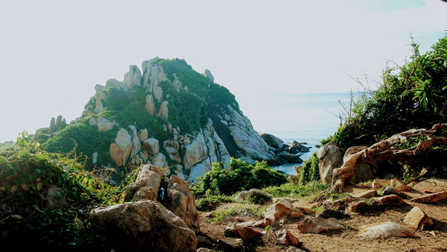 Mỏm đ&aacute; nh&ocirc; ra h&igrave;nh đầu g&agrave; ở Mũi K&ecirc; G&agrave;
