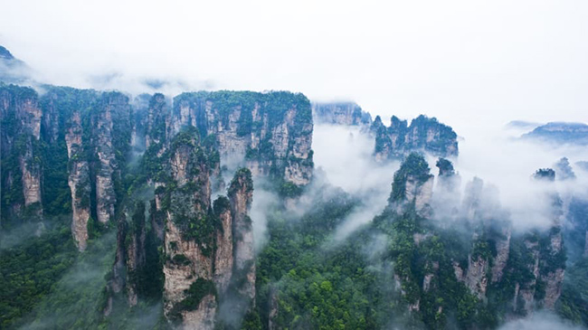 Trương Gia Giới, Hồ Nam: Những cột c&aacute;t thạch anh khổng lồ ở Trương Gia Giới được cho l&agrave; nguồn cảm hứng cho những ngọn n&uacute;i nổi của James Cameron tr&ecirc;n h&agrave;nh tinh Pandora trong bộ phim đoạt giải Oscar "Avatar".