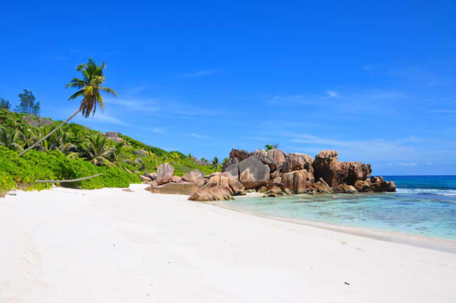 Seychelles l&agrave; một quần đảo xinh đẹp kh&aacute;c ở Ấn Độ Dương, bao gồm 115 h&ograve;n đảo đ&aacute; granit v&agrave; san h&ocirc;. Nơi đ&acirc;y c&oacute; những khu rừng nhiệt đới với thảm thực vật tươi tốt c&ugrave;ng b&atilde;i biển c&aacute;t trắng ngoạn mục v&agrave; đại dương xanh ngọc m&ecirc;nh m&ocirc;ng.&nbsp;
