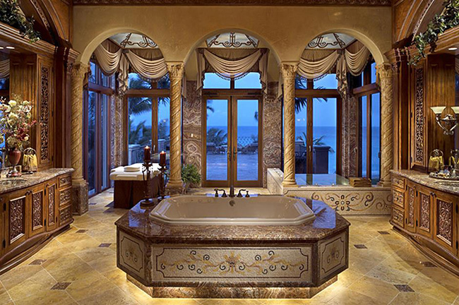 Spa sang trọng, bất động sản b&ecirc;n bờ biển, Florida, Hoa Kỳ: Nằm trong t&ograve;a nh&agrave; Simmons, ph&ograve;ng tắm ch&iacute;nh n&agrave;y ho&agrave;n chỉnh với kh&ocirc;ng gian m&aacute;t-xa cực kỳ xa hoa.&nbsp;