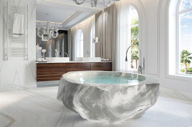 Bồn tắm triệu đ&ocirc;, Biệt thự XXII Carat, Dubai, UAE: Biệt thự xa hoa n&agrave;y c&oacute;&nbsp;một bồn tắm pha l&ecirc; bằng đ&aacute; Amazonian trị gi&aacute; 1 triệu USD (23 tỷ đồng).&nbsp;