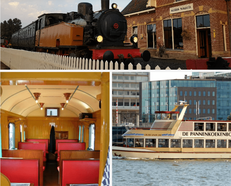 Ăn b&aacute;nh kếp tr&ecirc;n t&agrave;u: Chuyến t&agrave;u từ năm 1914 n&agrave;y đ&atilde; được chuyển đổi th&agrave;nh "ng&ocirc;i nh&agrave; b&aacute;nh kếp" nằm ở Marrum. Nh&agrave; h&agrave;ng t&agrave;u hỏa n&agrave;y thực sự độc đ&aacute;o với phong c&aacute;ch trang tr&iacute; đầy ấn tượng. Ngo&agrave;i ra c&ograve;n c&oacute; cả b&aacute;nh kếp tr&ecirc;n s&ocirc;ng. Trong 75 ph&uacute;t bạn sẽ được tận hưởng chuyến du ngoạn tr&ecirc;n s&ocirc;ng Ij ở Amsterdam trong khi thưởng thức những chiếc b&aacute;nh kếp t&aacute;o & thịt x&ocirc;ng kh&oacute;i tuyệt vời.
