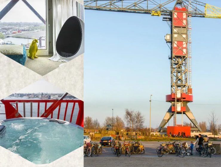 Ngủ b&ecirc;n trong container cao nhất ch&acirc;u &Acirc;u: Bạn c&oacute; thể l&agrave;m điều đ&oacute; trong một kh&aacute;ch sạn mới xuất hiện v&agrave;o năm 2014, kh&aacute;ch sạn Faralda Crane nằm ở ph&iacute;a Bắc Amsterdam. Kh&aacute;ch sạn n&agrave;y c&oacute; những container sang trọng với bể sục tr&ecirc;n đỉnh, c&oacute; tầm nh&igrave;n bao qu&aacute;t th&agrave;nh phố v&agrave; bến cảng Amsterdam.
