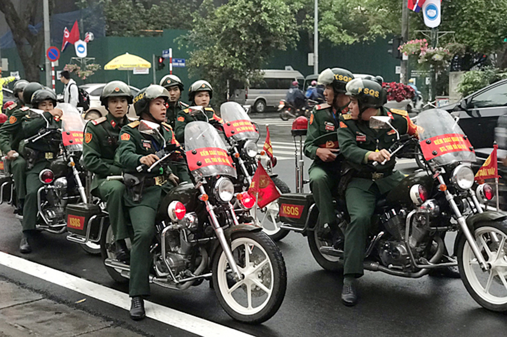 Lực lượng Kiểm so&aacute;t qu&acirc;n sự cũng tham gia hỗ trợ c&aacute;c lực lượng kh&aacute;c đảm bảo an ninh, trật tự cho sự kiện Hội nghị thượng đỉnh Mỹ - Triều Ti&ecirc;n