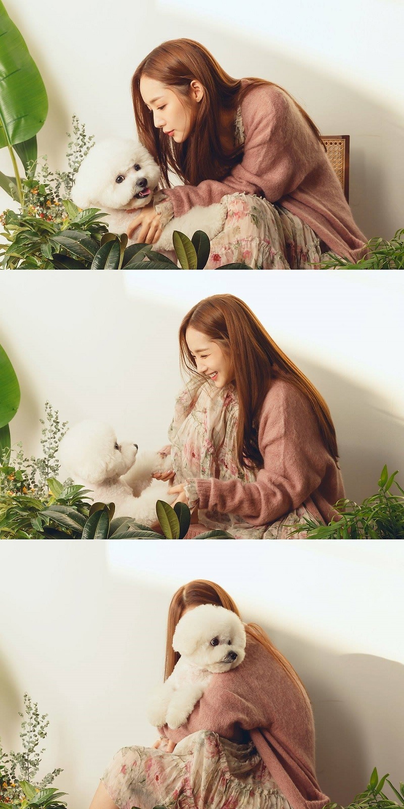 Leon cũng rất quấn quýt chủ nhân của mình. Chú chó cũng thường hay xuất hiện trong những bộ hình của nữ diễn viên họ Park.