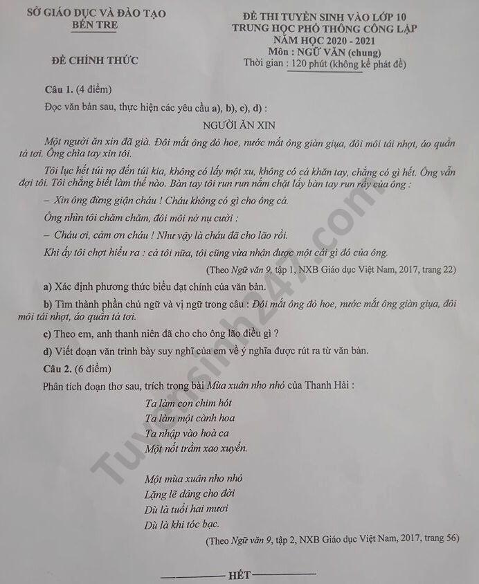 de-thi-mon-ngu-van-lop-10-ben-tre