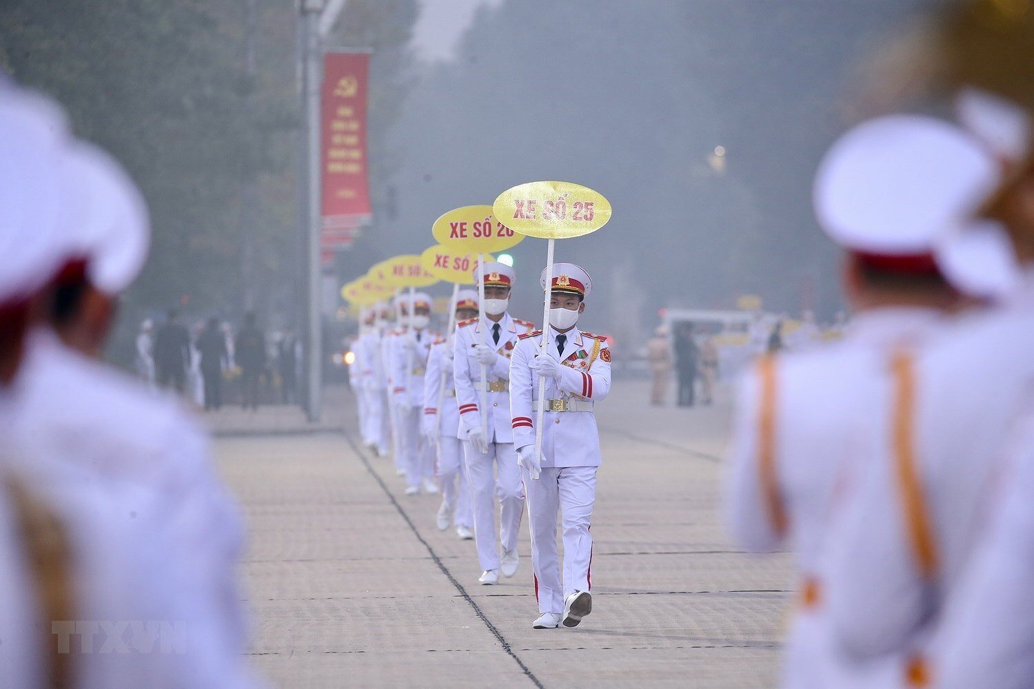 Quang cảnh tổng duyệt tại Lăng Chủ tịch Hồ Ch&iacute; Minh