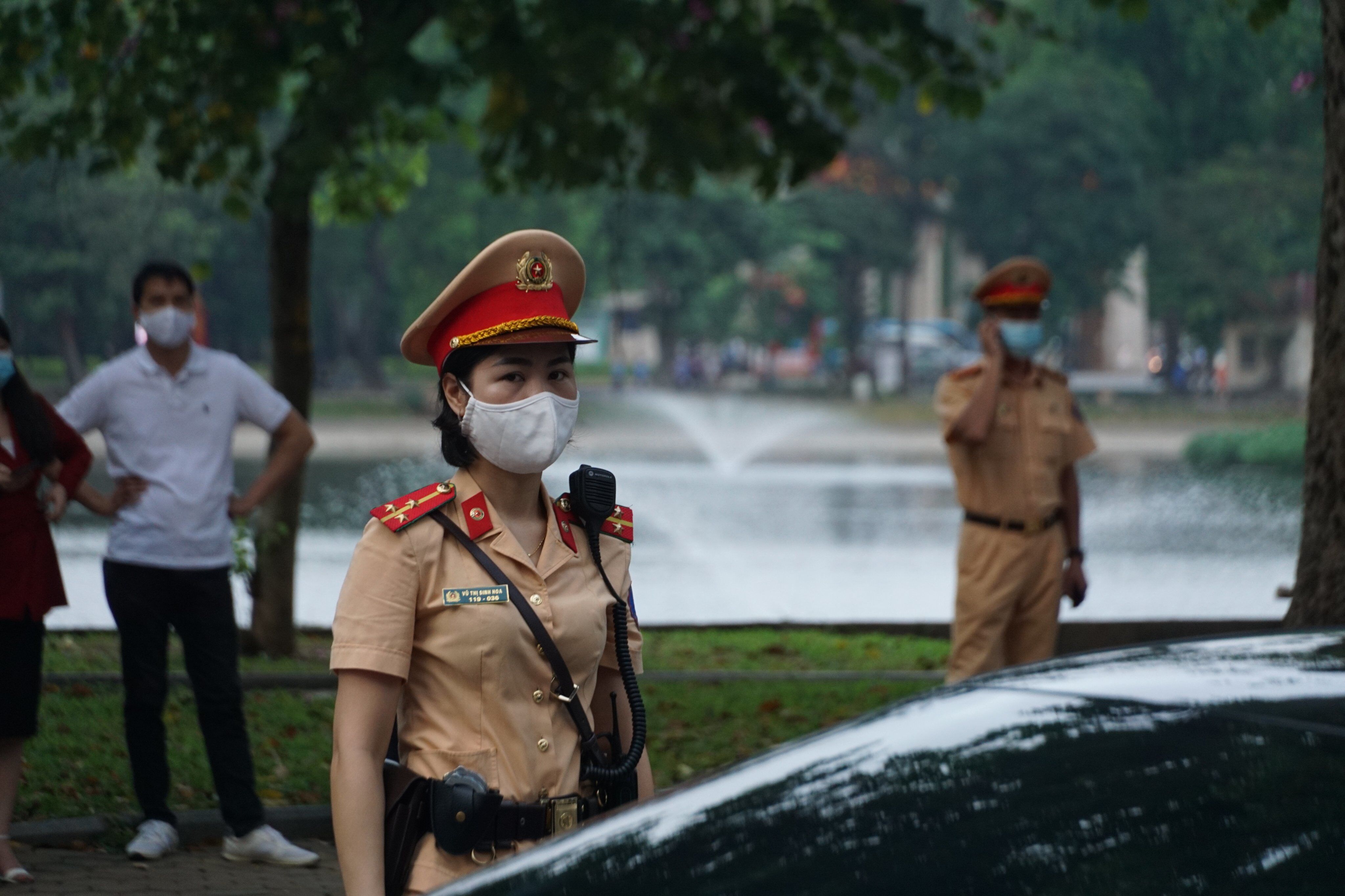 Lực lượng CSGT cũng được huy động để đảm bảo an ninh trật tự an to&agrave;n giao th&ocirc;ng.