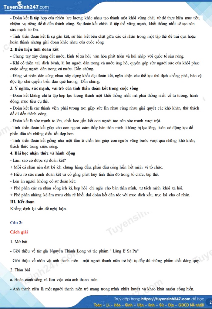 Đ&aacute;p &aacute;n đề thi ngữ văn lớp 10 tỉnh L&agrave;o Cai c&acirc;u 1