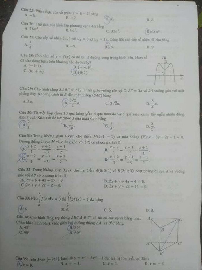 thi trắc nghiệm m&ocirc;n to&aacute;n THPT đợt 2