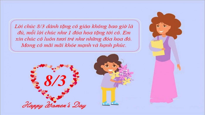 Lời ch&uacute;c 8/3 cho c&ocirc; gi&aacute;o mầm non, tiểu học