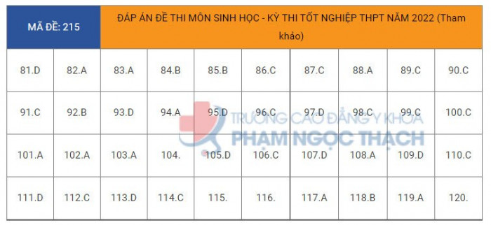 Đ&aacute;p &aacute;n đề thi m&ocirc;n Sinh học tốt nghiệp THPT 2022 tất cả m&atilde; đề- Ảnh 16.