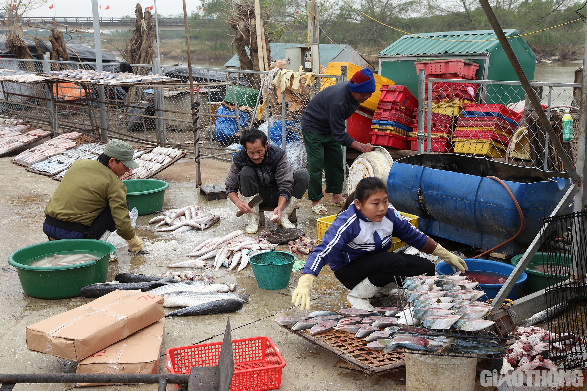 Những ng&agrave;y cuối năm Nh&acirc;m Dần (2022), PV B&aacute;o Giao th&ocirc;ng c&oacute; mặt tại l&agrave;ng Trung Hậu (thuộc x&atilde; Diễn Vạn, huyện Diễn Ch&acirc;u, tỉnh Nghệ An). Khi c&aacute;ch l&agrave;ng c&ograve;n xa, ch&uacute;ng t&ocirc;i đ&atilde; ngửi thấy m&ugrave;i thơm lừng của c&aacute; nướng bốc l&ecirc;n từ h&agrave;ng chục l&ograve; than nướng nằm dọc c&aacute;c trục đường ch&iacute;nh trong l&agrave;ng.