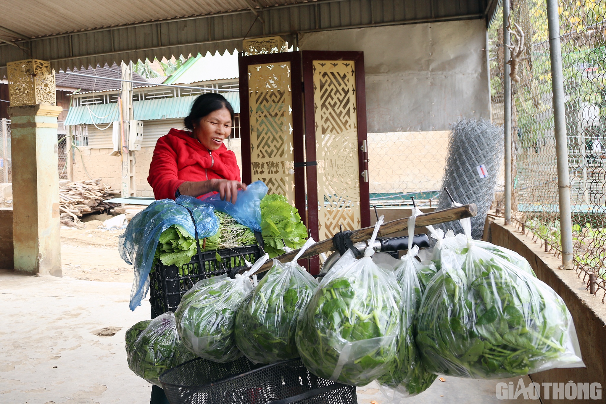 Nhờ chăm s&oacute;c tốt, n&ecirc;n vườn rau của b&agrave; Ho&agrave; đ&atilde; b&aacute;n những lứa đầu ti&ecirc;n. Ngo&agrave;i ra, b&agrave; c&ograve;n đi mua th&ecirc;m rau của những gia đ&igrave;nh ở bản b&ecirc;n về bu&ocirc;n b&aacute;n. &ldquo;Ng&agrave;y b&aacute;n được, cũng kiếm trăm ng&agrave;n ch&uacute; ạ, mừng lắm. Ng&agrave;y đi b&aacute;n rau, tối khuya t&ocirc;i c&ograve;n xin đi rửa b&aacute;t phụ cho c&aacute;c nh&agrave; h&agrave;ng ở thị trấn. Vất vả nhưng c&oacute; th&ecirc;m đồng mua quần &aacute;o Tết cho c&aacute;c ch&aacute;u&rdquo;, b&agrave; Ho&agrave; phấn khởi n&oacute;i.